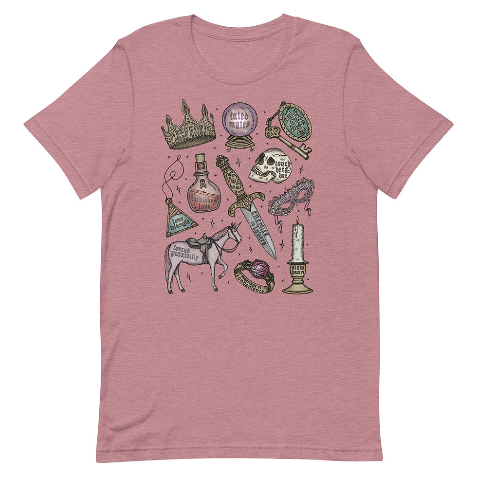 Thumbnail: The Romantasy Tropes / Bookish Fantasy Romance Tee | Unisex Classic T-shirt
