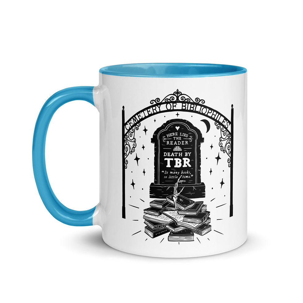Thumbnail: Death by TBR / Cemetery of Bibliophiles Bookish Mug | Mug with Color Inside