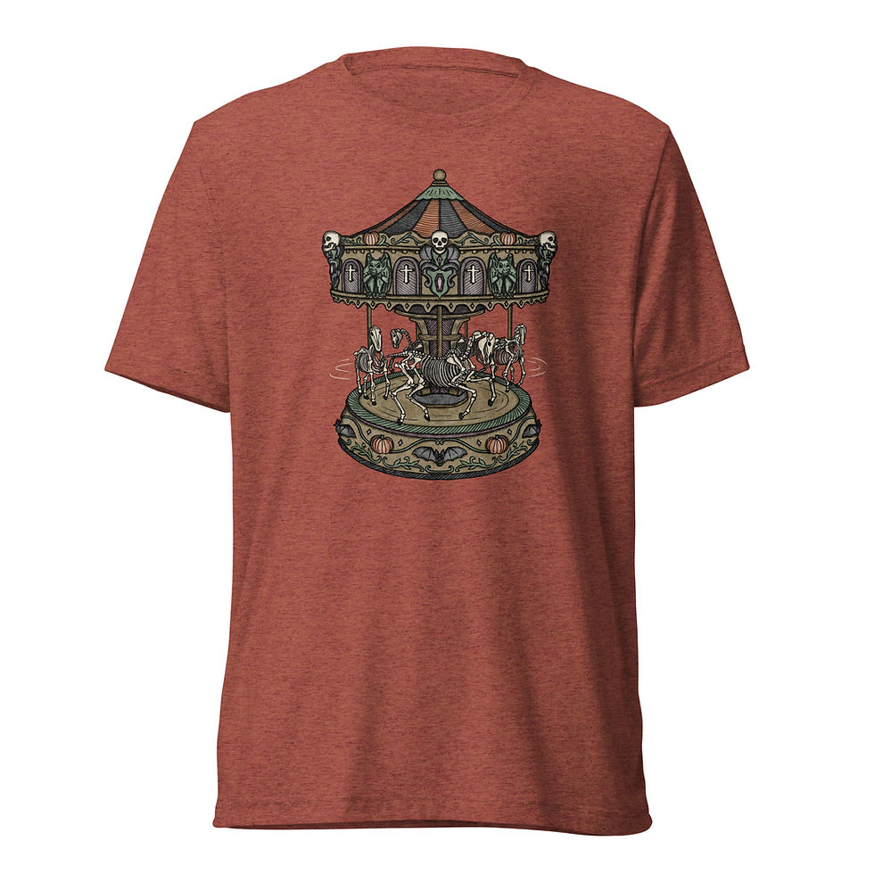Thumbnail: Spooky Carousel | Unisex Lightweight Triblend T-Shirt