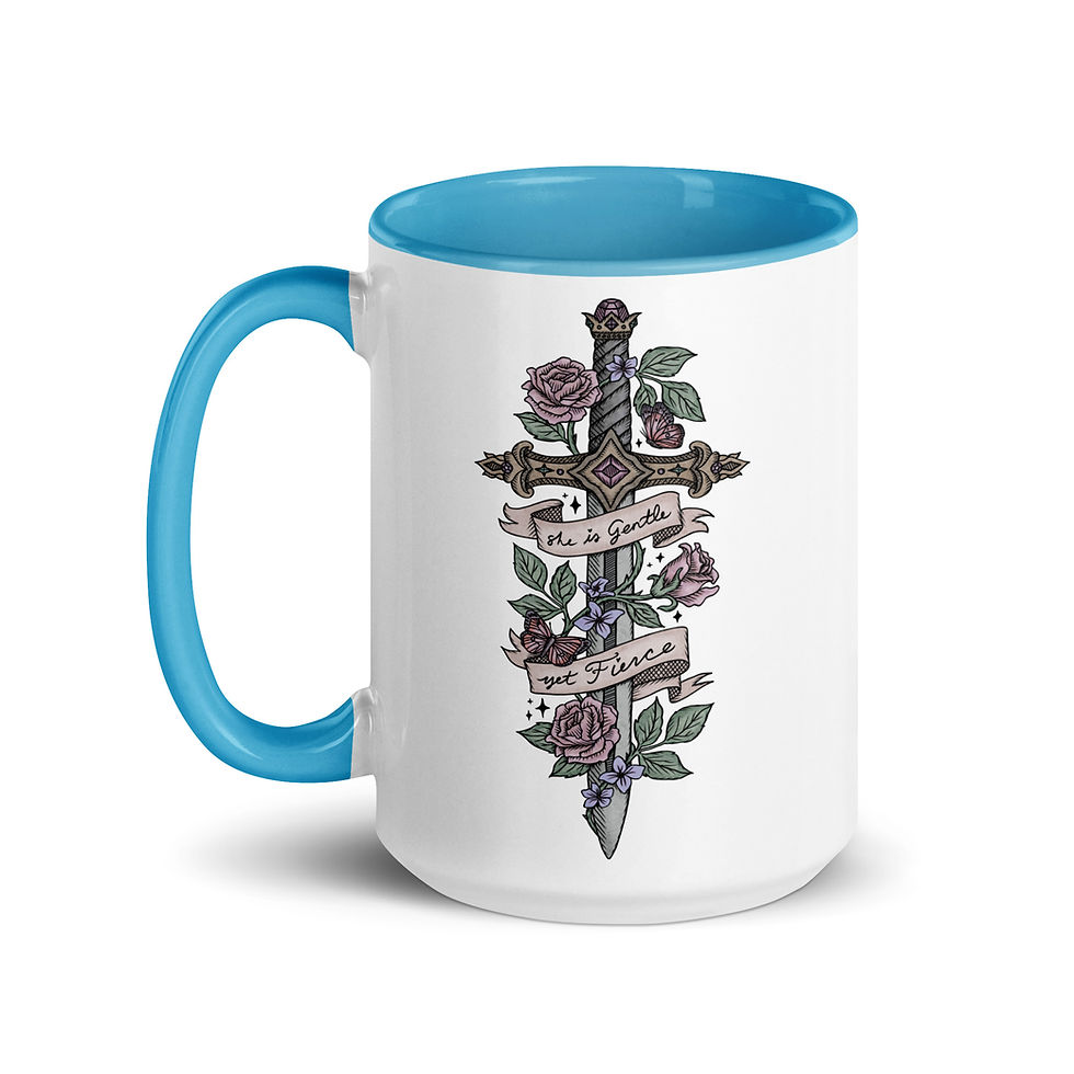 Thumbnail: Lady Warrior Sword / She Is Gentle, Yet Fierce | Mug with Color Inside