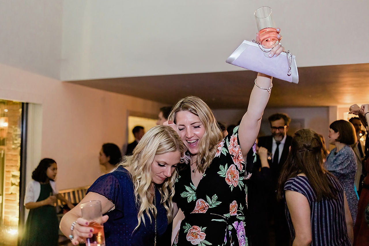 Guests dance at Millbridge Court wedding