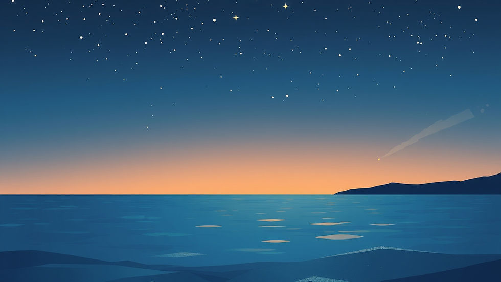 immagine del mare con il cielo di notte e le stelle .jpg