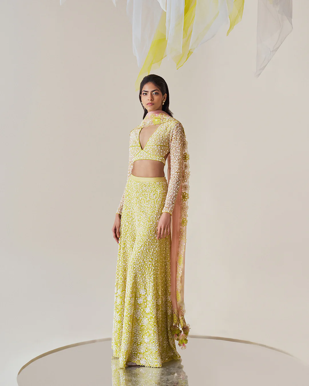 Madzin Sequined blouse & cutwork Sharara