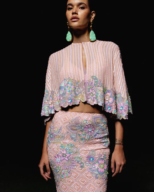 Amaare mirage fishtail skirt and cape