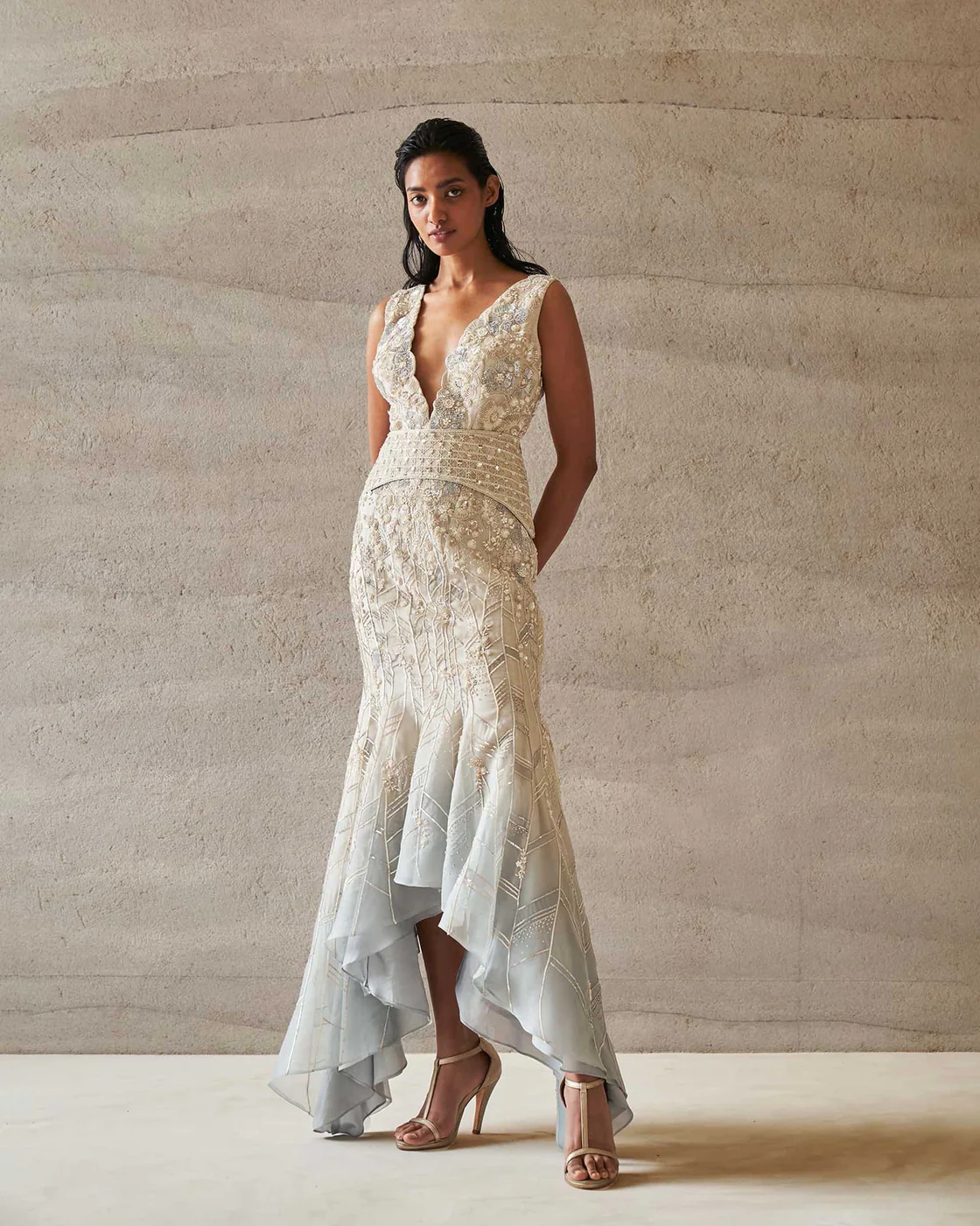Varun Nidhika poppy ombre dress