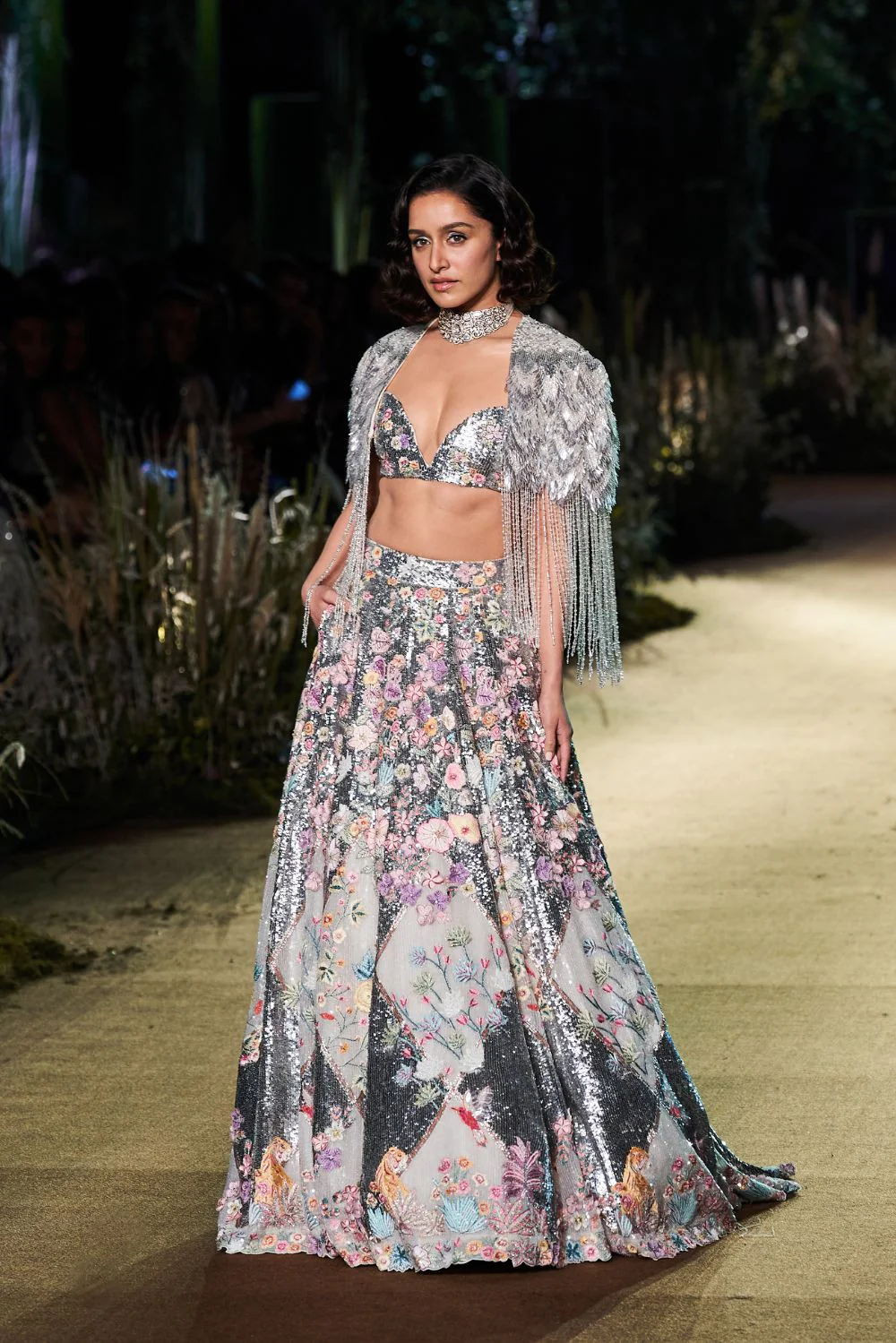 Rahul Mishra sndarbans moonshine lattice trail lehenga