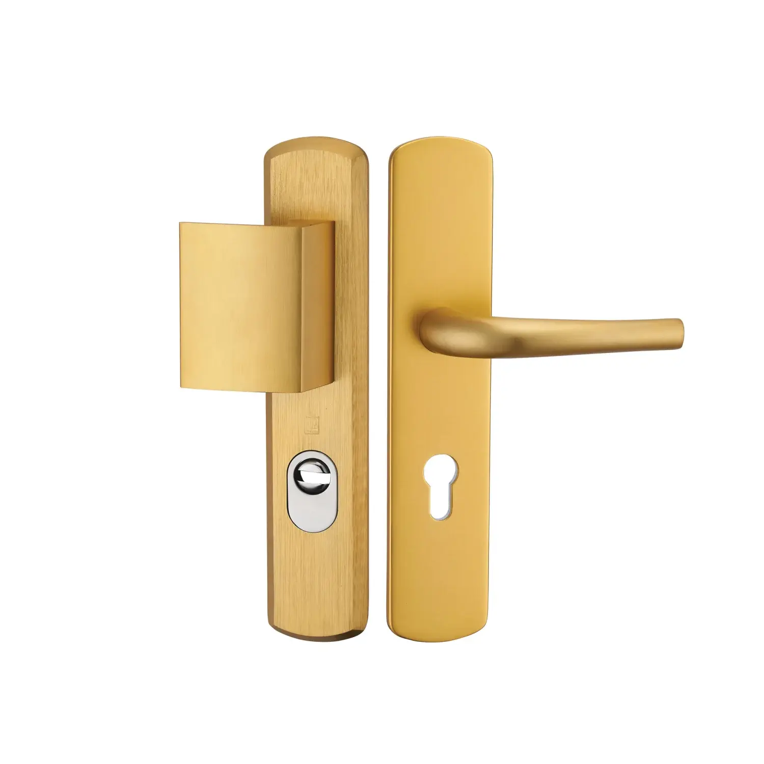 Poignée blindée Double béquille ou Palière Doré entraxe 70mm