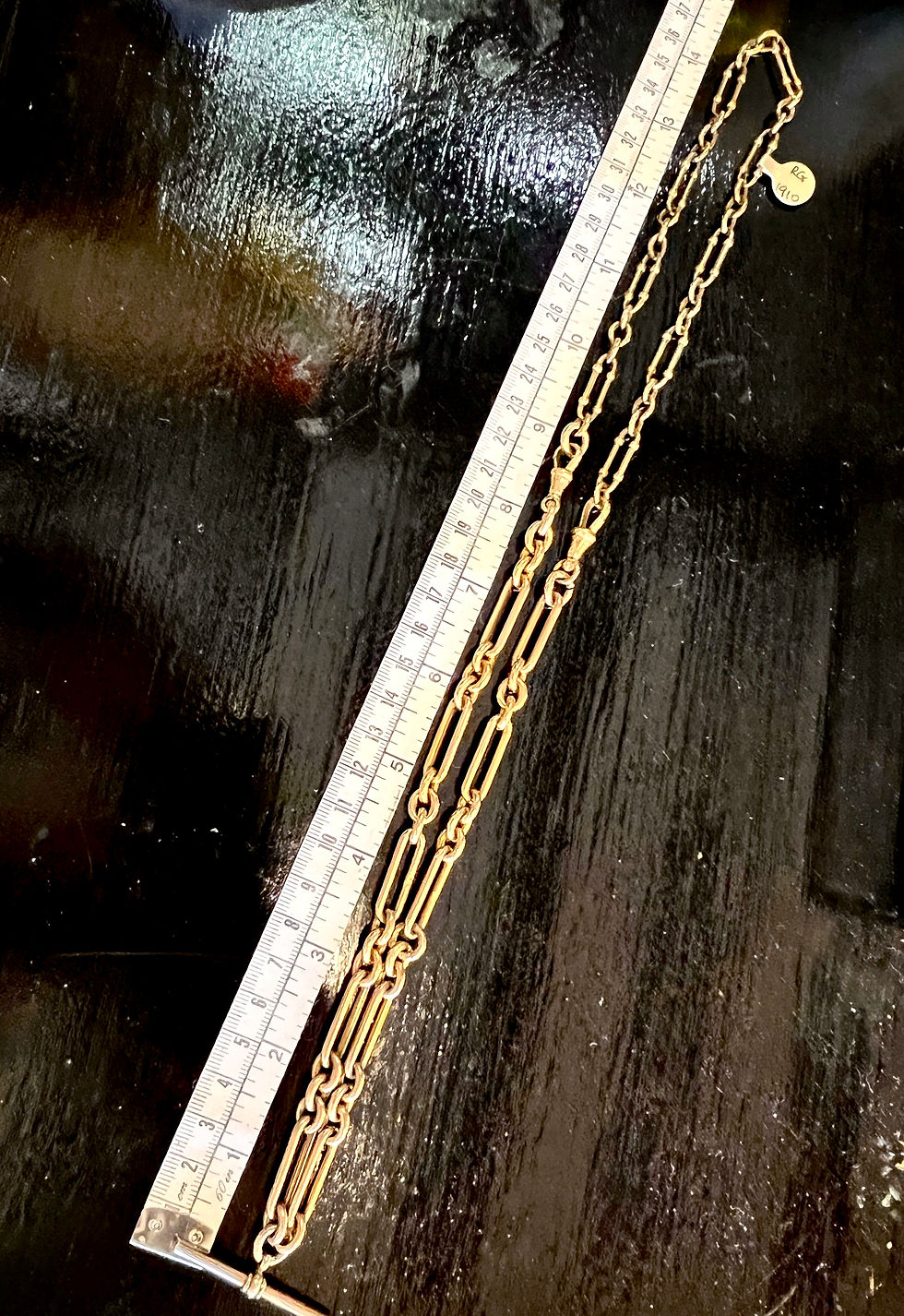 Thumbnail: Edwardian Albert chain in 2 parts, trombone link
