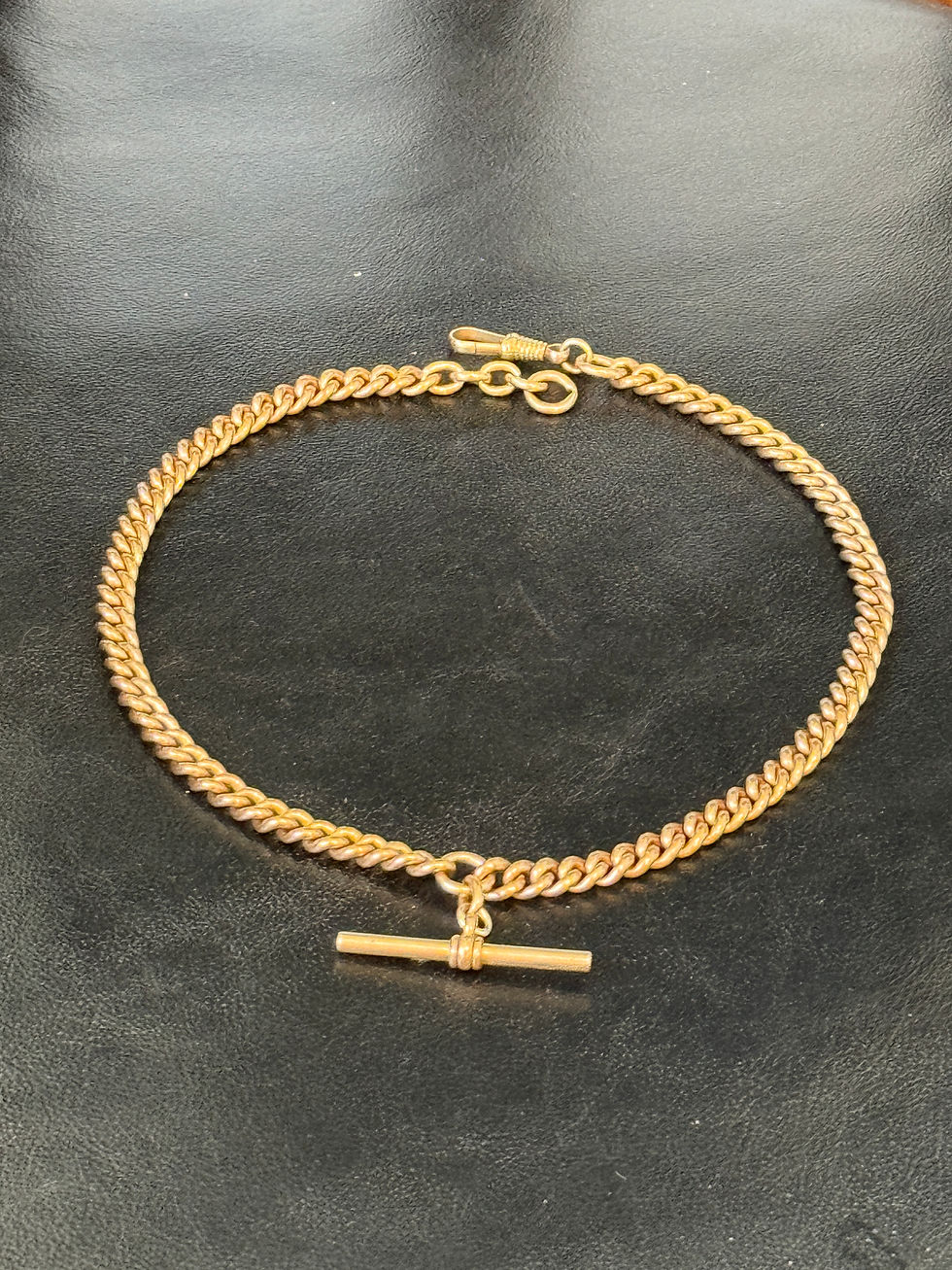 Thumbnail: Antique Albert chain necklace in rolled gold 