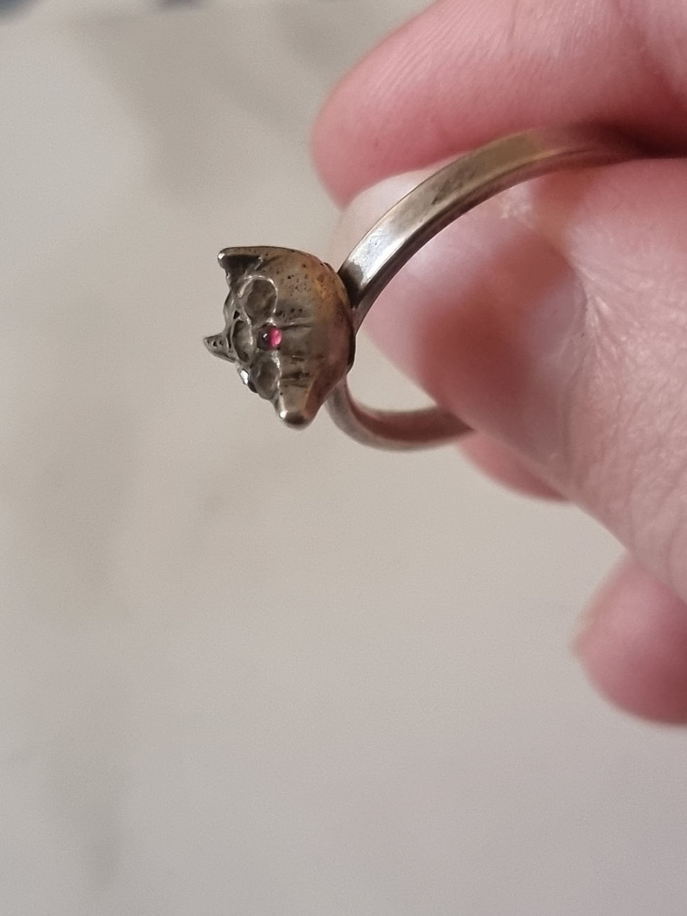 Thumbnail: Red eyed silver fox ring