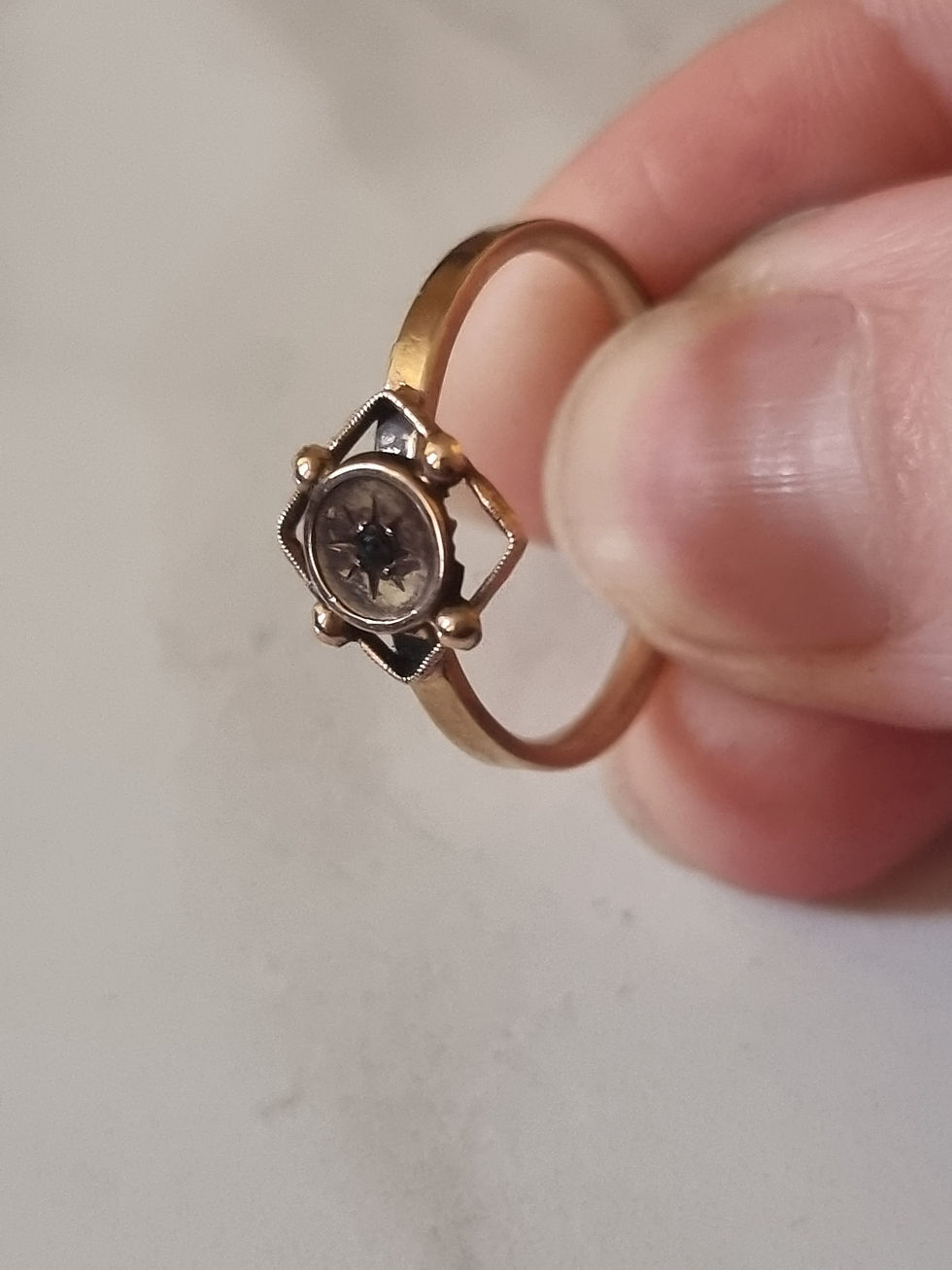 Thumbnail: sapphire diamond shape ring