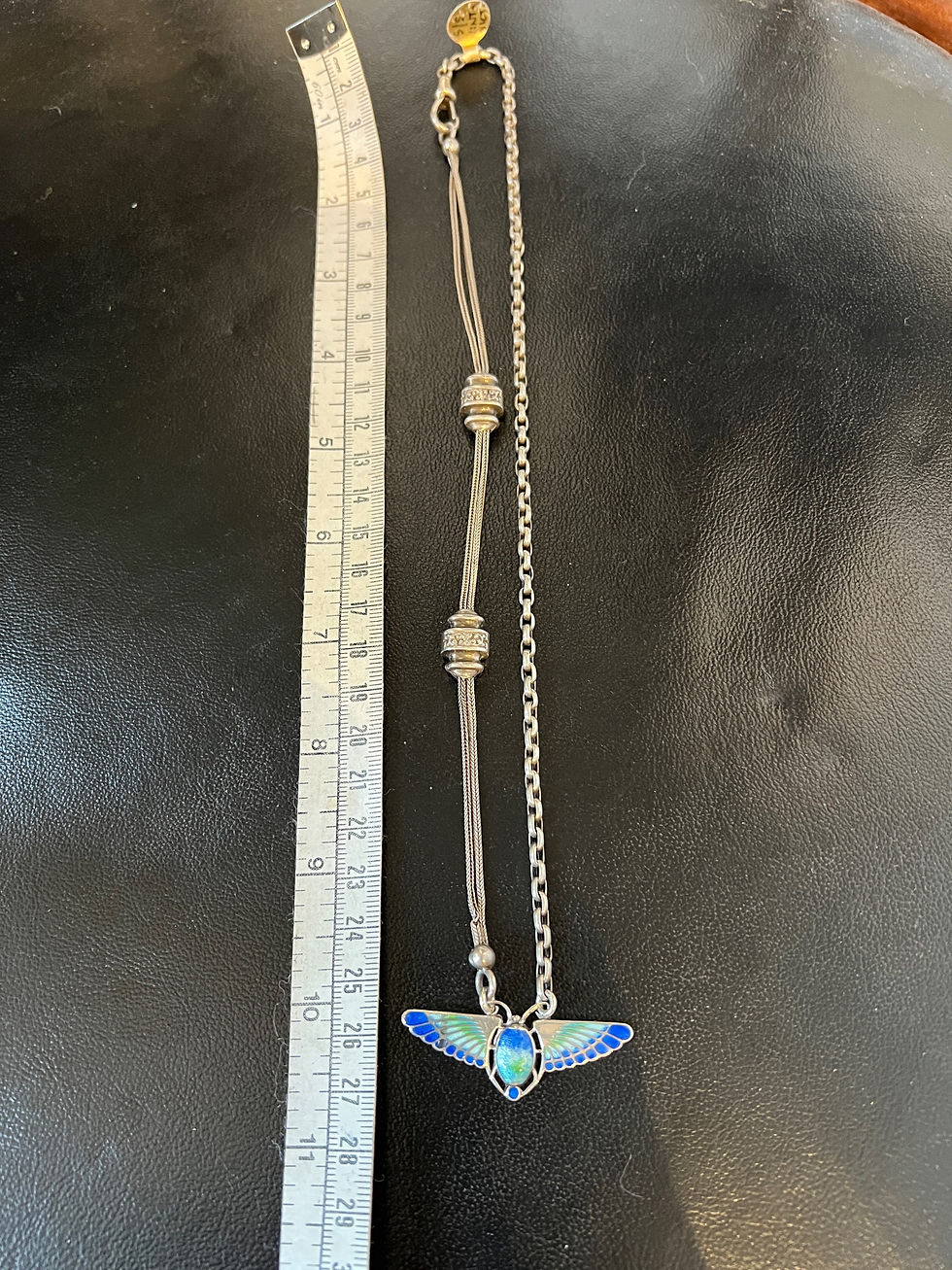 Thumbnail: Winged scarab beetle necklace, Victorian 