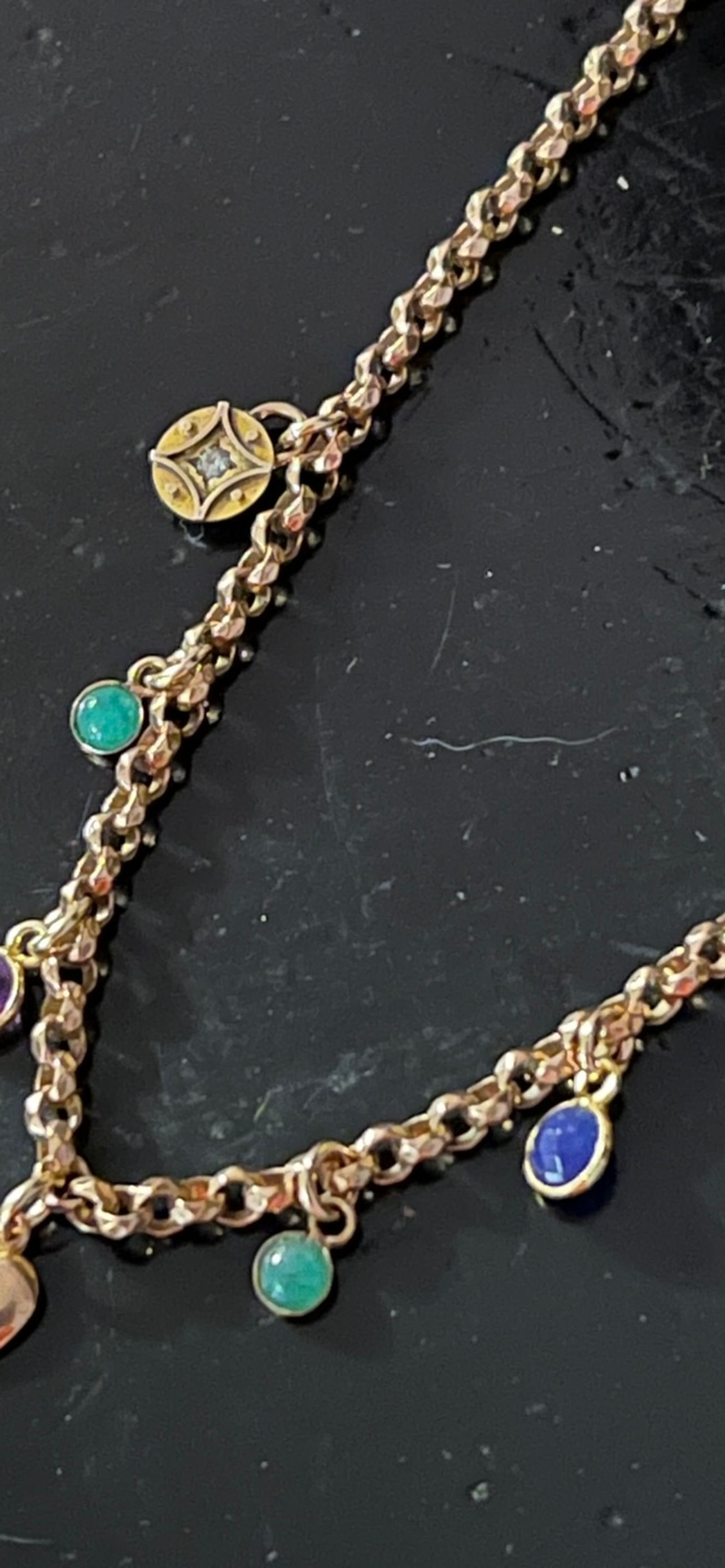 DEAREST acrostic gemstone necklace