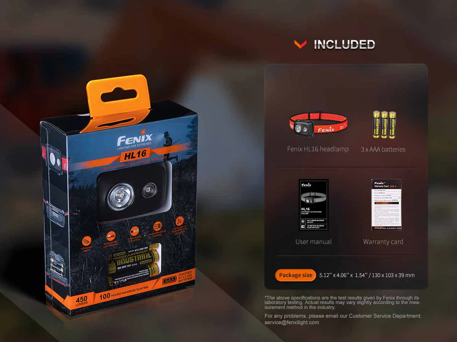 Miniatura: Foco de Cabeza  HL16 450 Lumens Fenix Lights