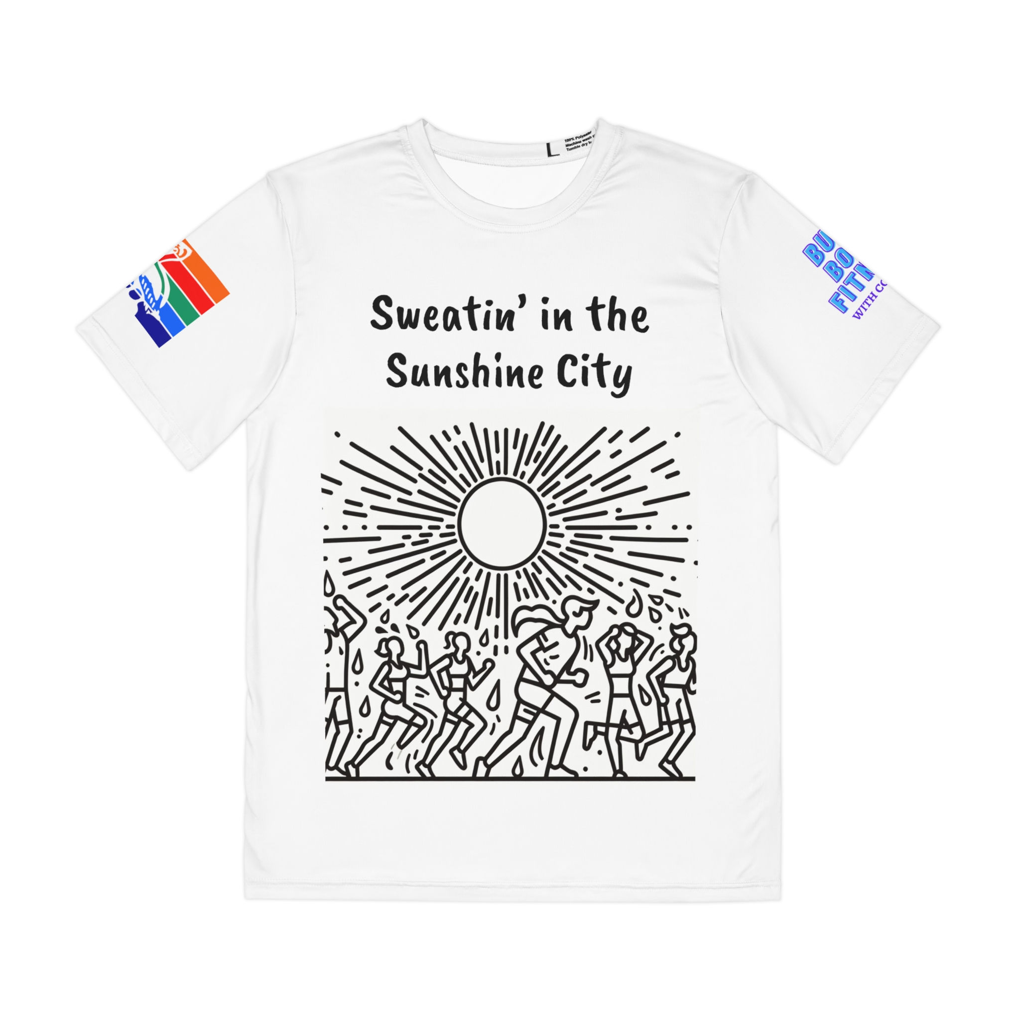 Sweatin' in the Sunshine City – St. Pete Men's Polyester Tee