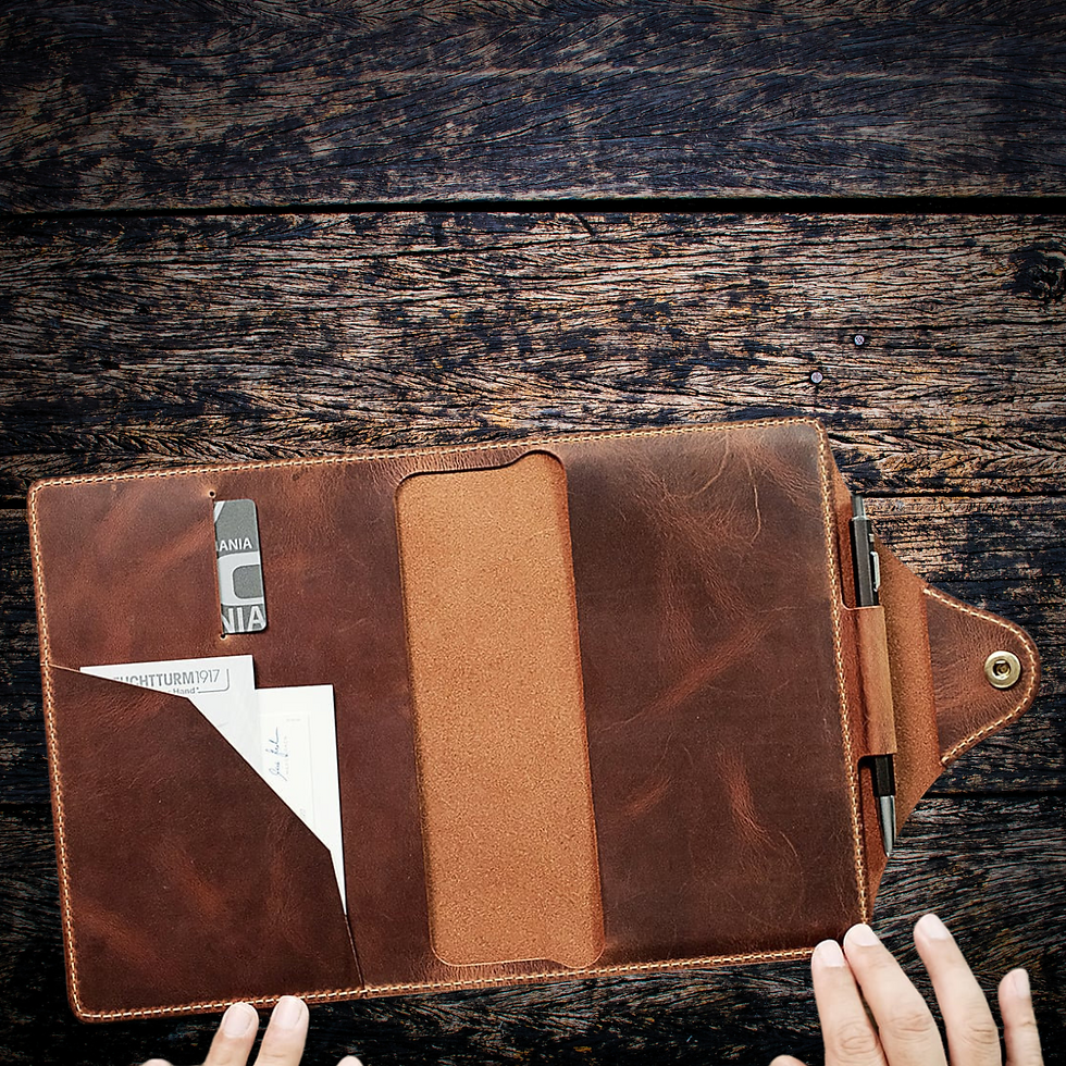 Küçük resim: A5 Defter Deri Kılıfı Organizer