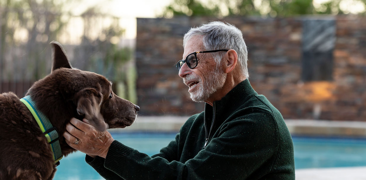 Mark Klugheit and his loving dog