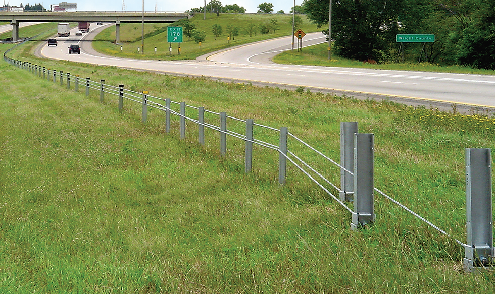 CASS ® HTC Median cable barrier system assists in redirecting errant vehicles that would otherwise traverse the median of a roadway.