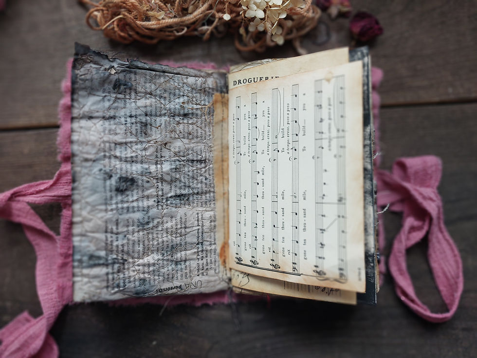 Thumbnail: N1"Vintage petal notes".Blank junk journal.