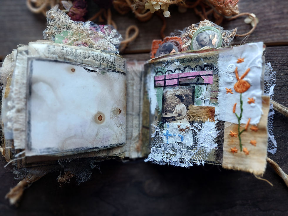 Thumbnail: Mini mixed media art journal.