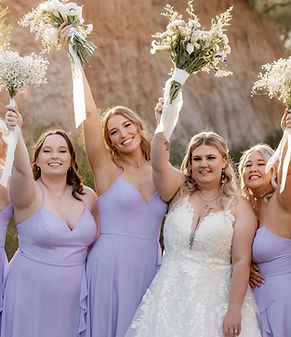 Bridal party celebrating