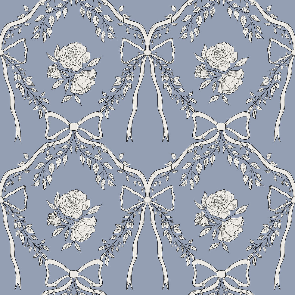 Bows and Roses Trellis cottage blue