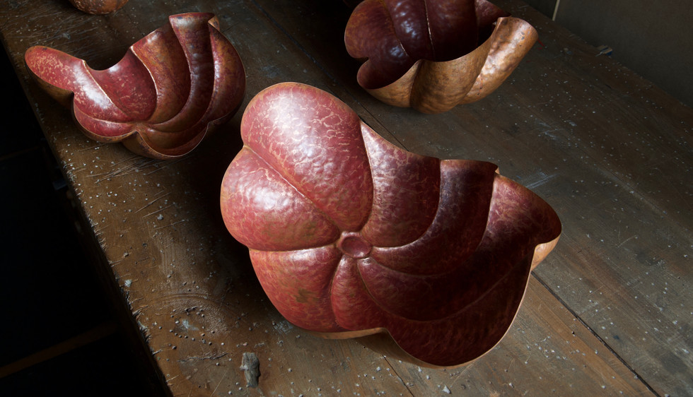 copper bowl sculptures