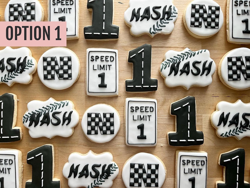 Racing Cookies, Birthday Cookies, Baby Shower Cookies
