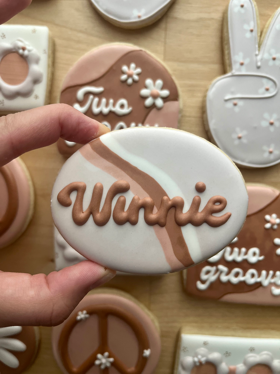 Two Groovy cookies, 2nd birthday cookies