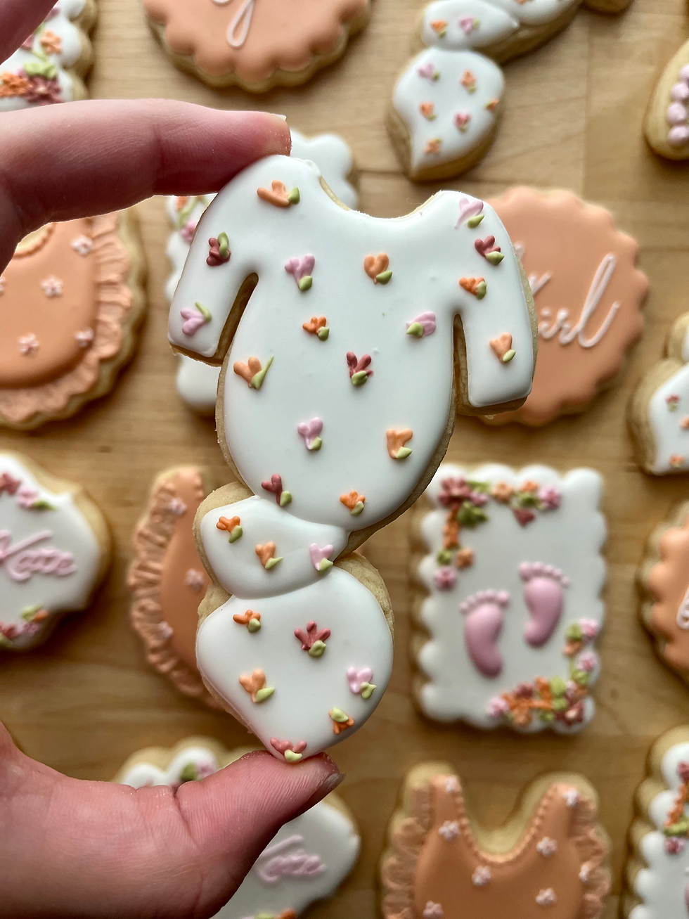 Baby shower cookies, pastel cookies