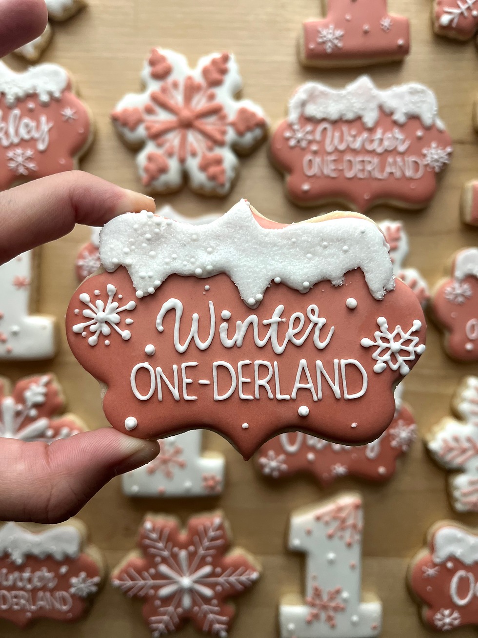 Winter One-derland cookies, first birthday cookies