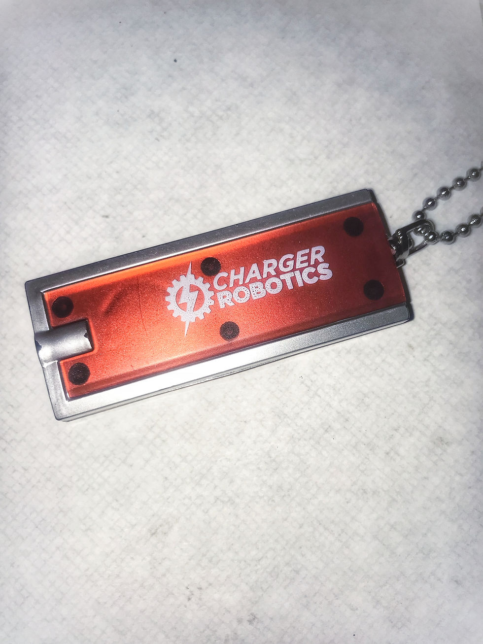 Thumbnail: Charger Robotics Flashlight Keychain (2.5" x 1.0")