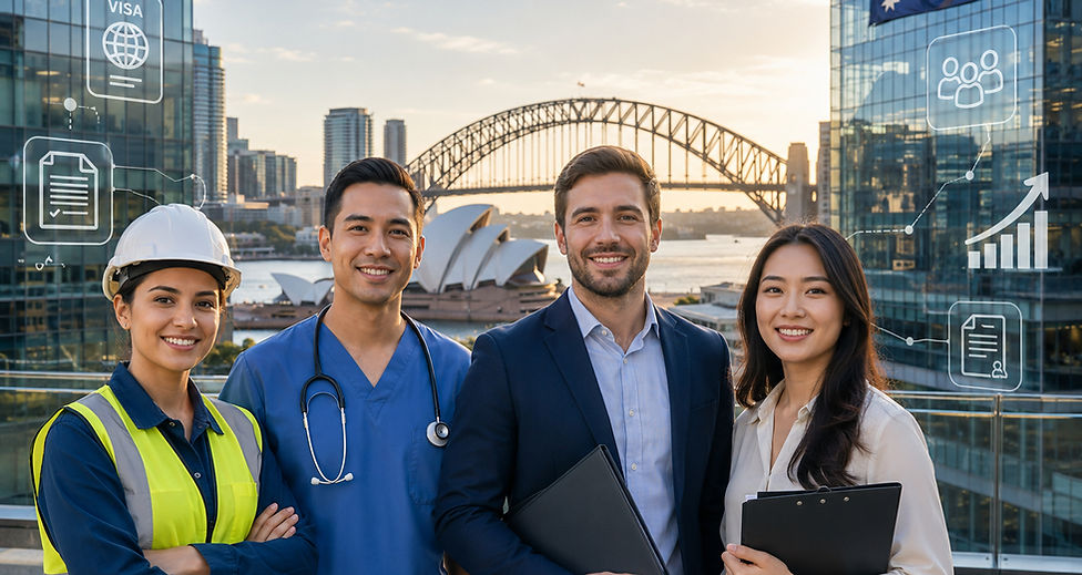 Skilled professionals working in Australia under the Subclass 482 Skills in Demand visa pr