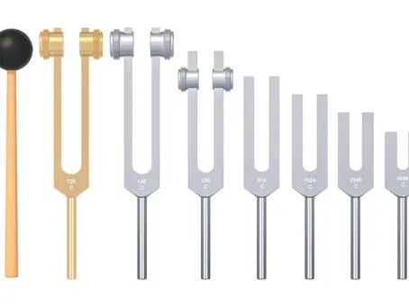 diapasons de différents frequences les uns a coté des autres