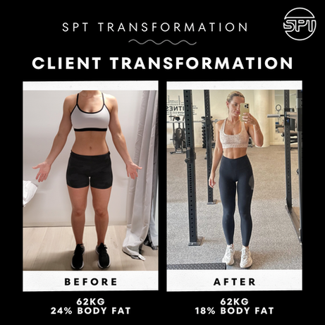 side by side before and after of client transformation