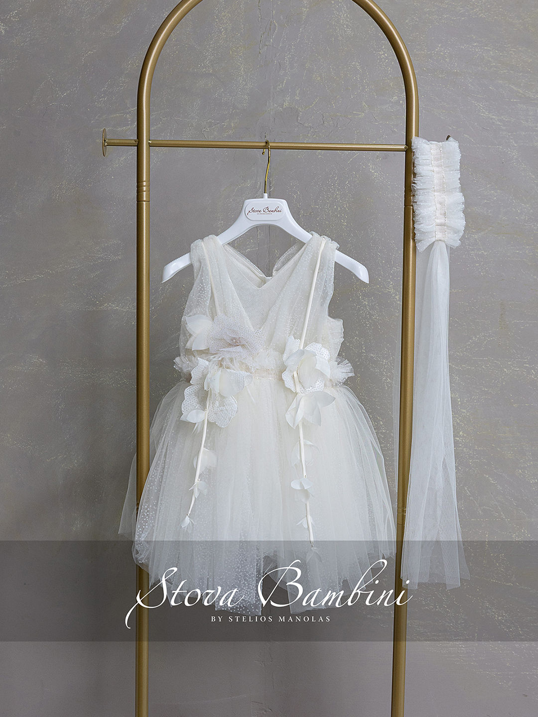 Βαπτιστικό φόρεμα Stova Bambini G10 σε απόχρωση Ivory