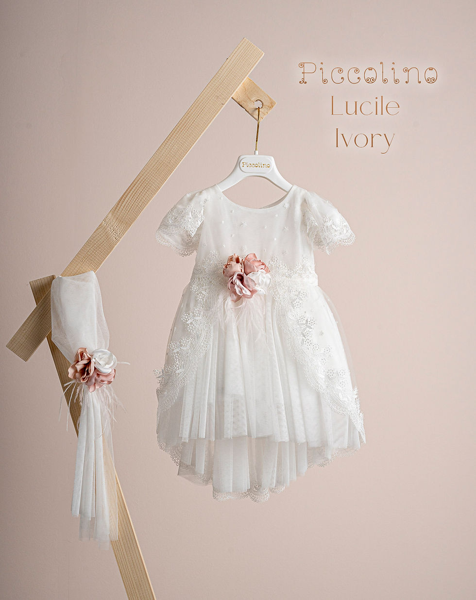 Thumbnail: Βαπτιστικό φόρεμα Piccolino Lucile Ivory