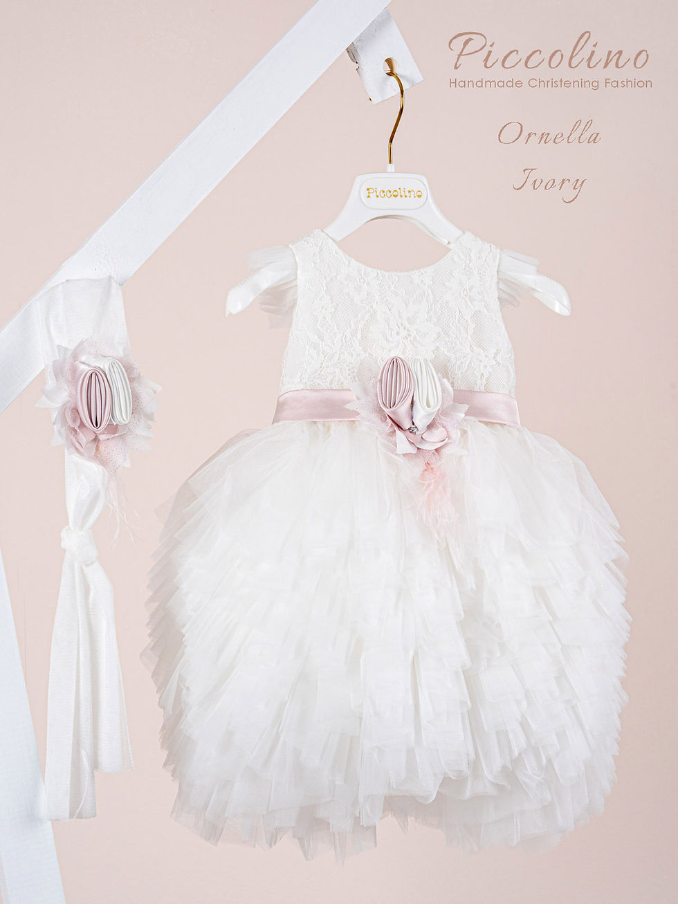 Thumbnail: Βαπτιστικό φόρεμα Piccolino Ornella Ivory