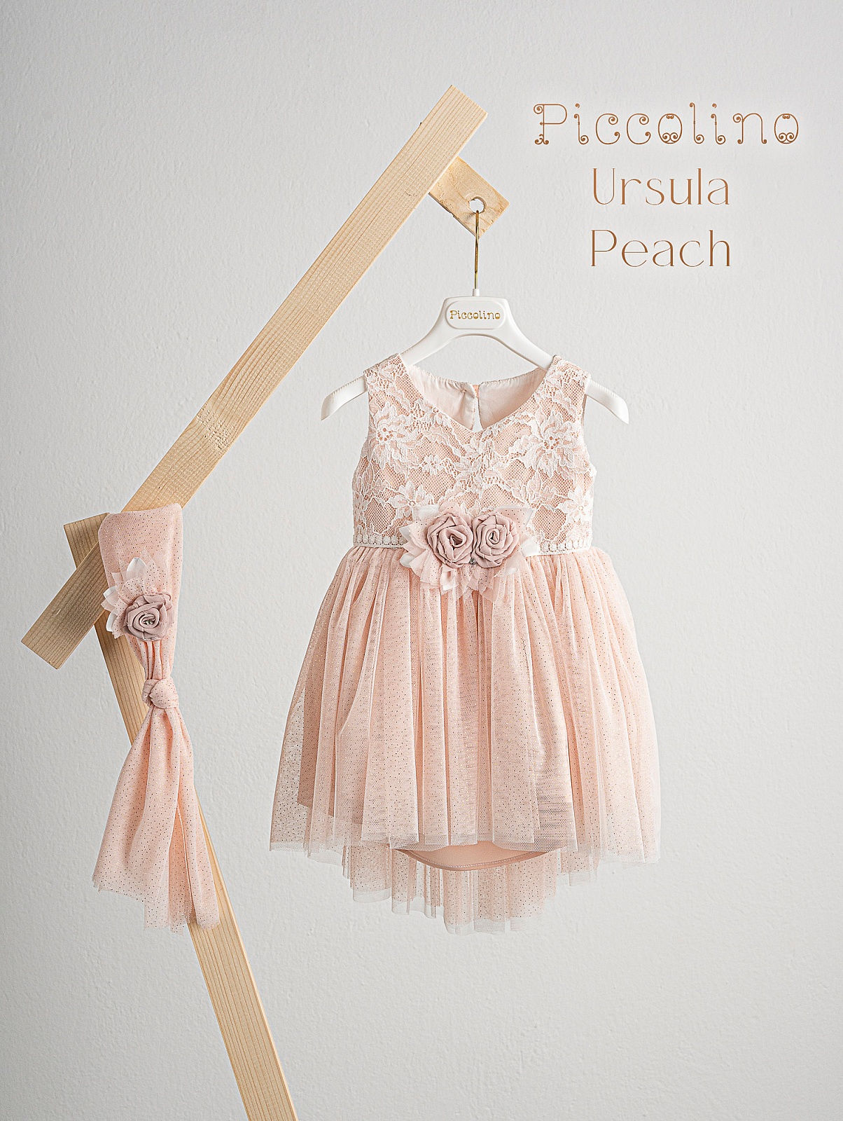 Βαπτιστικό φόρεμα Piccollino Ursula Peach-DR25S162PEAC
