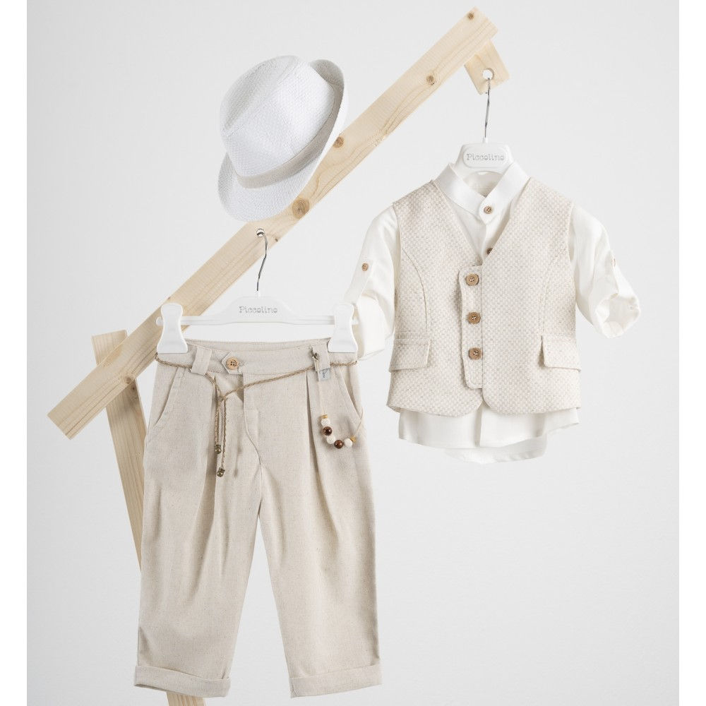 Βαπτιστικό κοστούμι Piccolino Lewis Beige AG22S87BEIGE