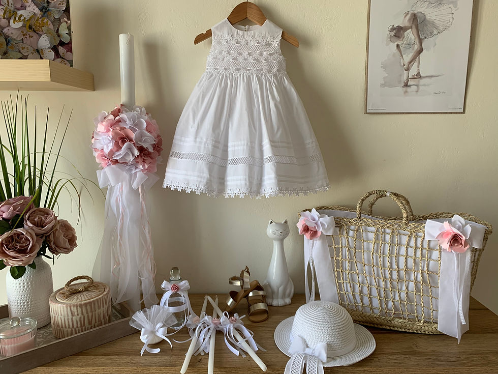 Luxury ολοκληρωμένο πακέτο βάπτισης βάτιστα λευκή κήπος - 2308