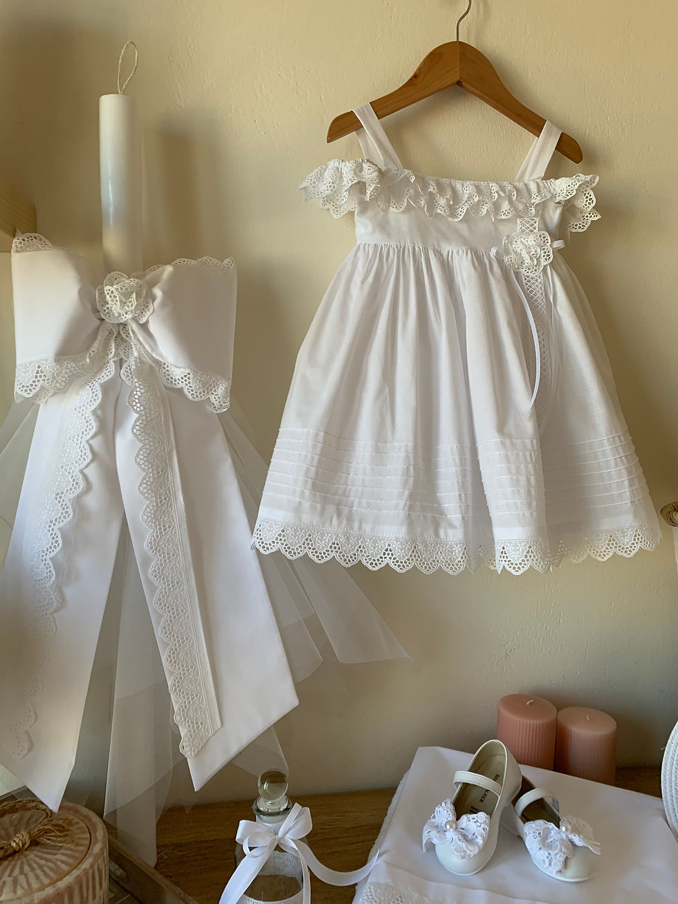 Luxury φόρεμα  βάπτισης βάτιστα με τιράντα - 2304