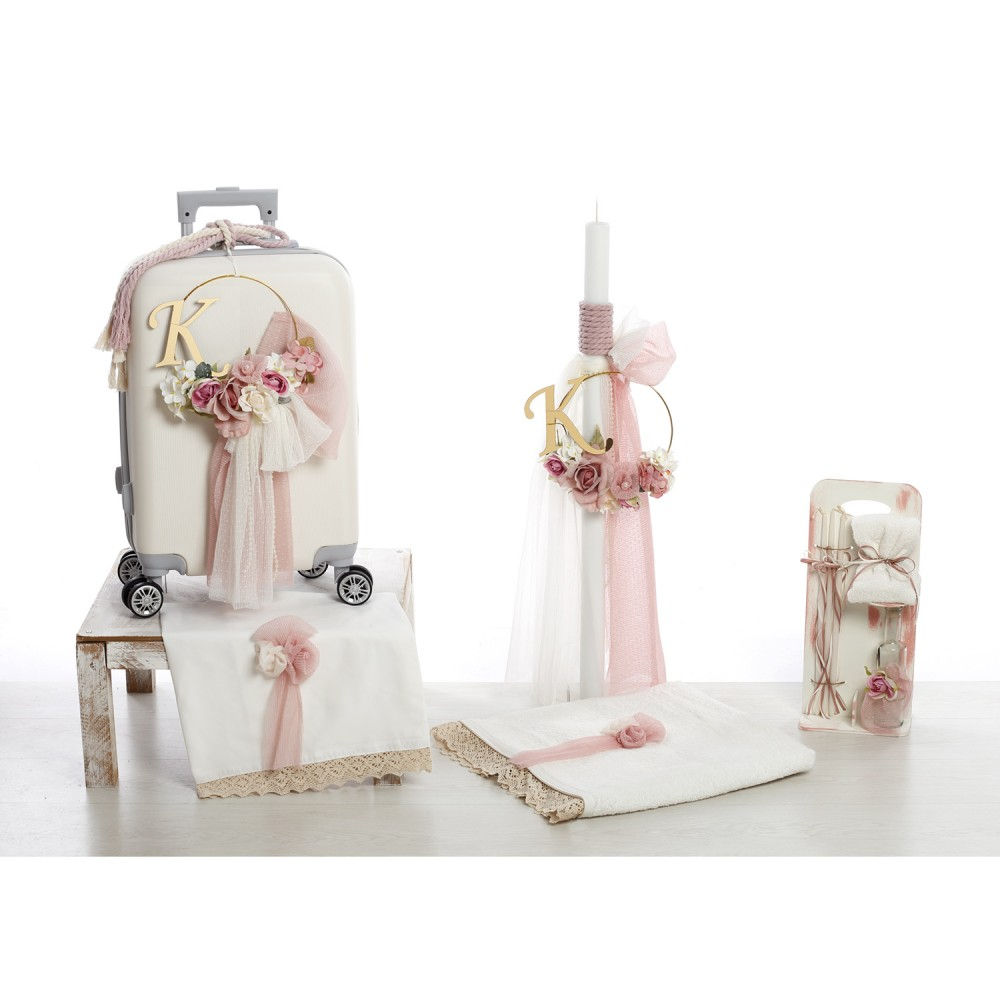 Σετ Βάπτισης Τρόλεϊ "Romantic Floral Collection" BELIS-2607