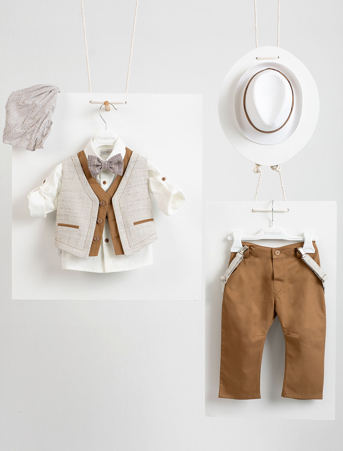 Βαπτιστικό κοστούμι Piccolino Alberto σε χρώμα Tobacco