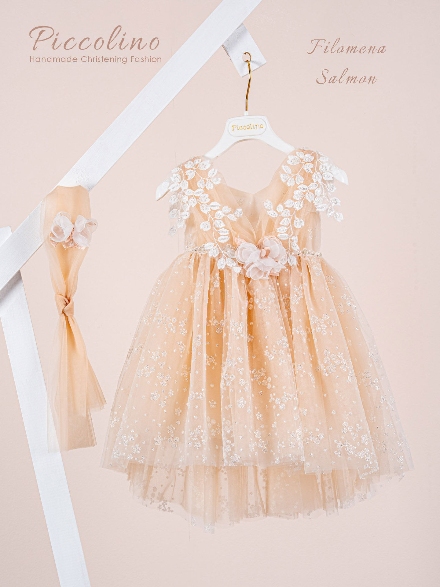 Βαπτιστικό φόρεμα Piccolino Filomena Salmon
