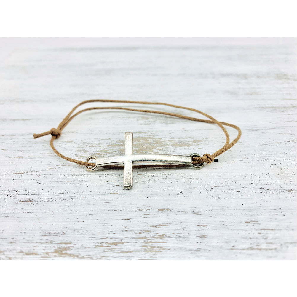 Μαρτυρικό βραχιόλι με ασημί σταυρό - ΜΑΡ7ΚΑ