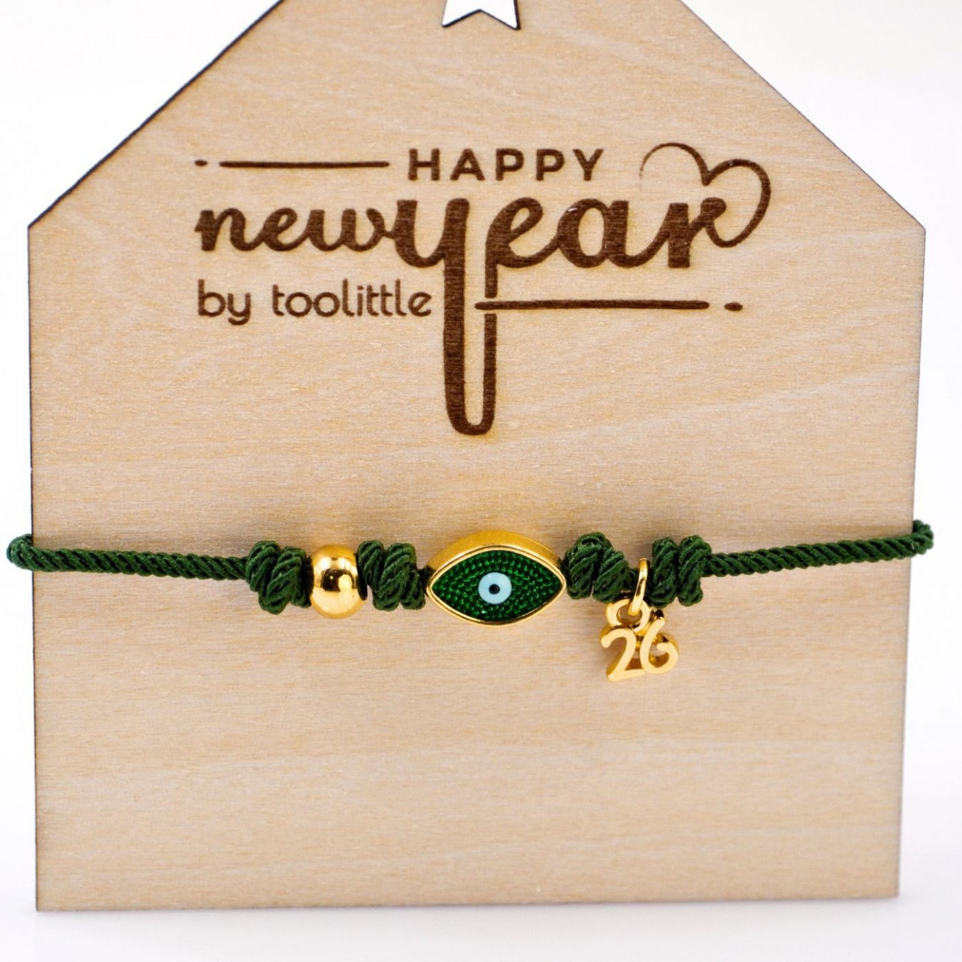 Επίχρυσο Μακραμέ Βραχιόλι Γούρι 2026 - Μάτι