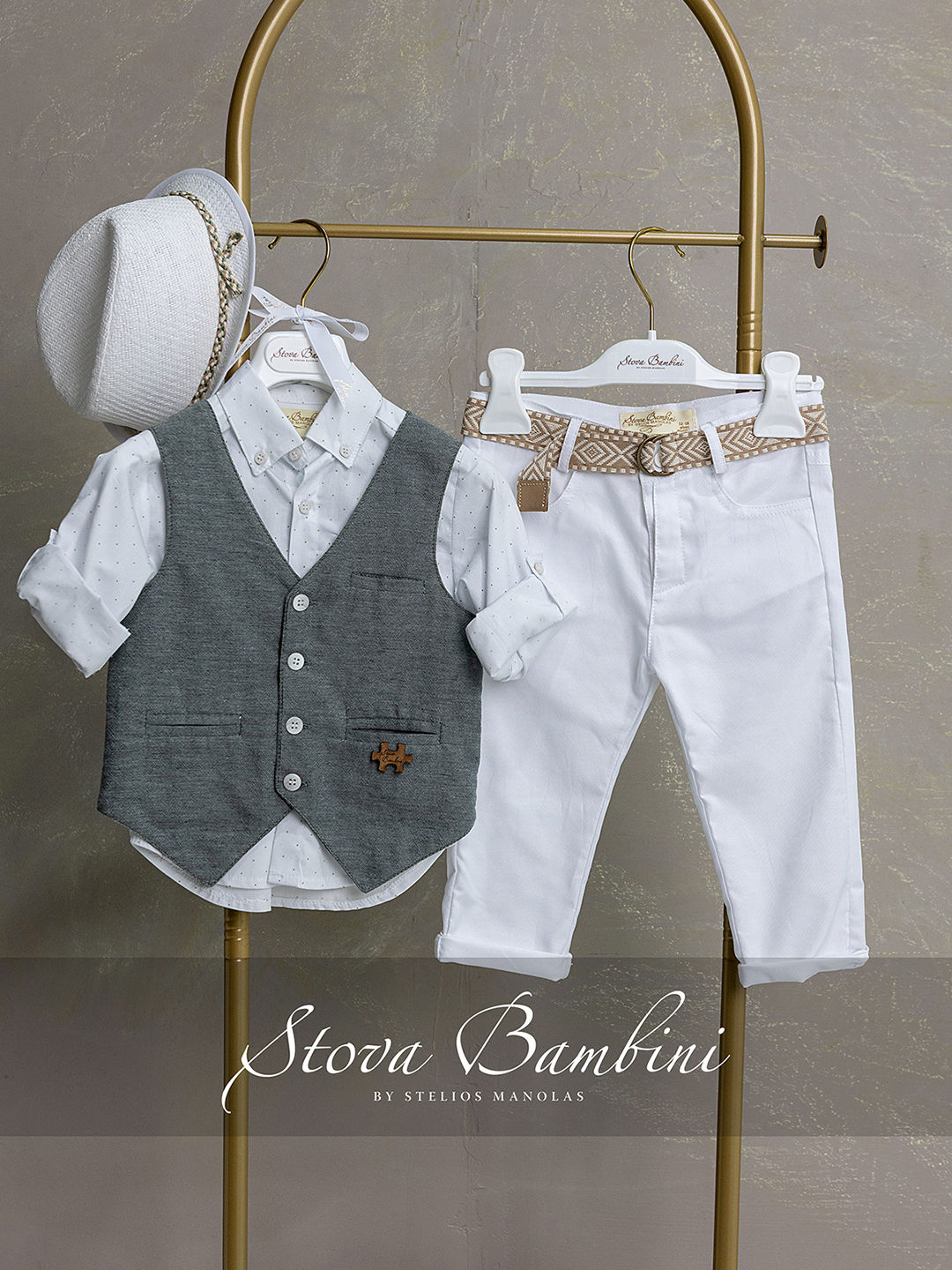 Βαπτιστικό κοστούμι Stova Bambini B34 σε χρώμα Dusty Mint