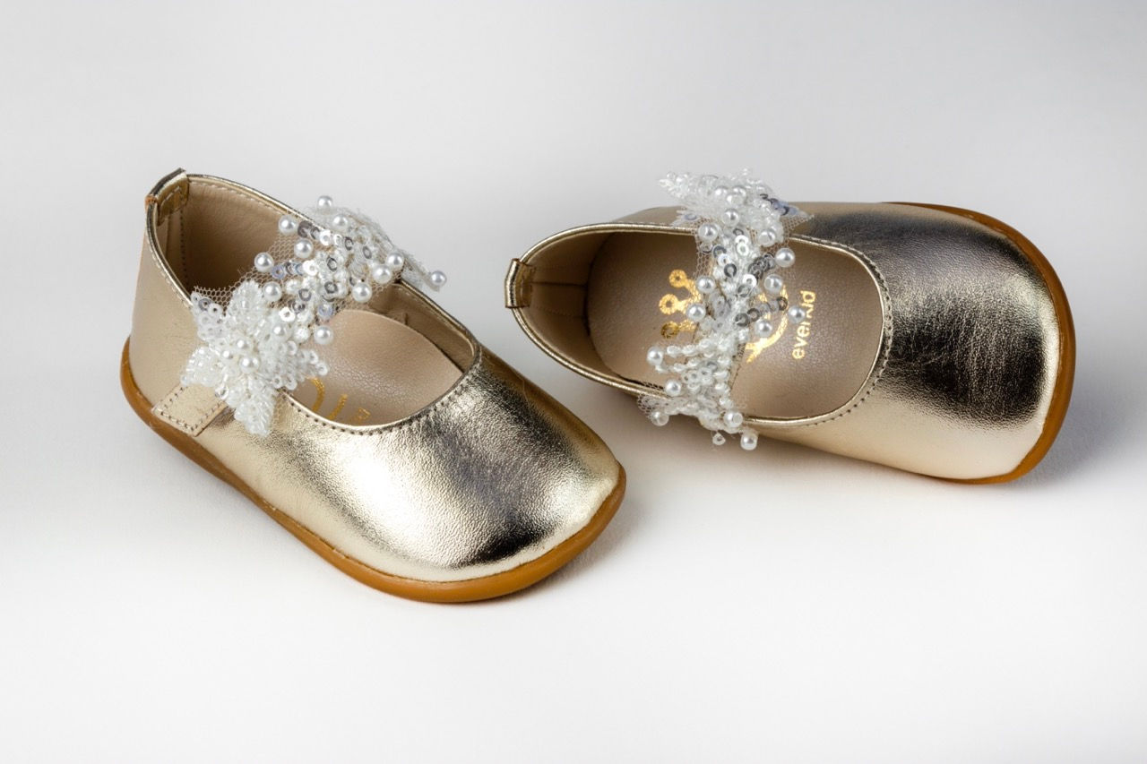 Μπαλαρίνα για τα πρώτα βήματα από χρυσό δέρμα-K331X