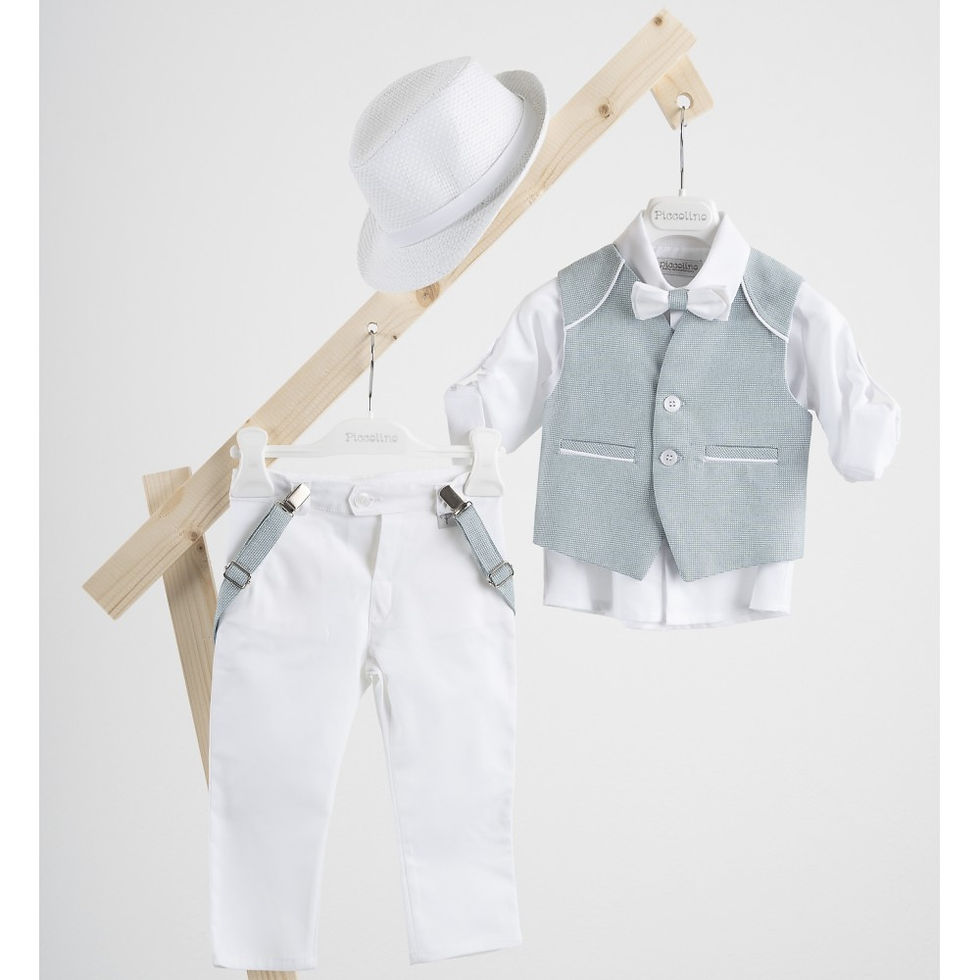 Βαπτιστικό κοστούμι Piccolino Francisco Mint - White AG22S78MINTWHITE
